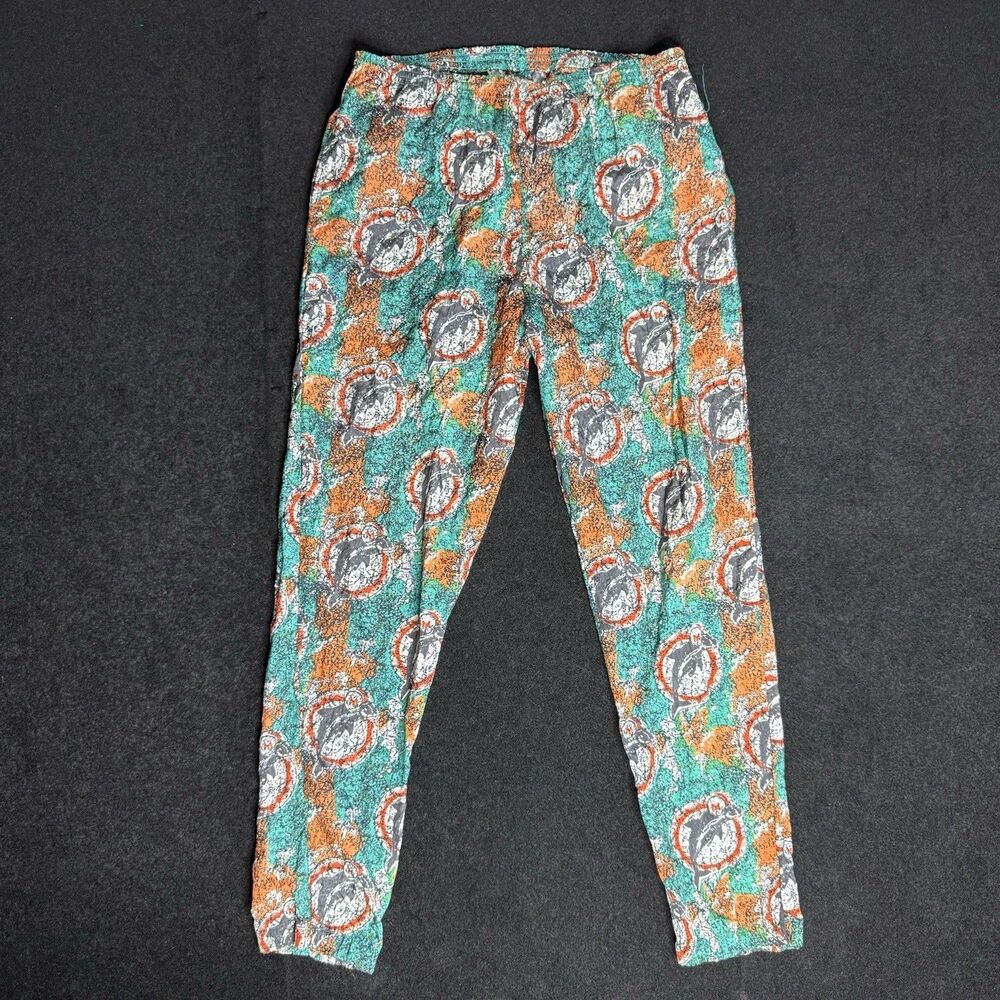 Vintage 90s Apex One Miami Dolphins Pants Mens S NFL All Over Print Nylon